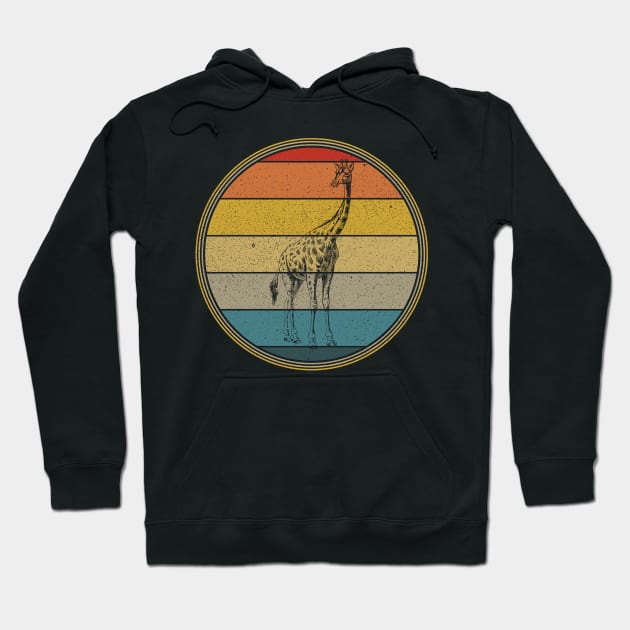 Giraffe Retro Style Hoodie by SpacemanTees